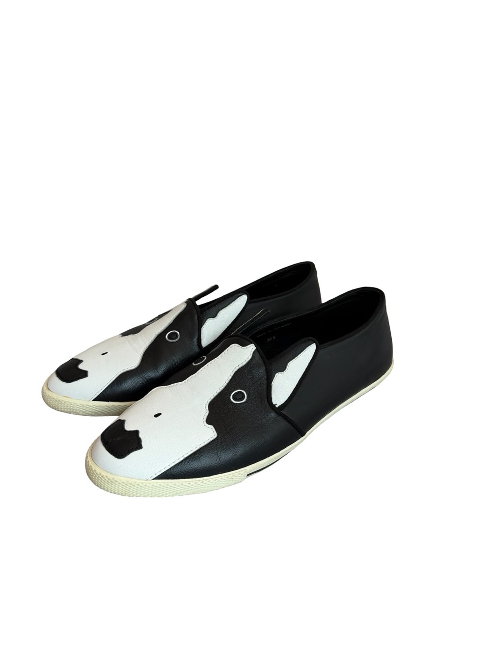 Marc Jacobs Neville Dog Face Terrier Loafers Slip-On Flats Shoes Leather Size 9